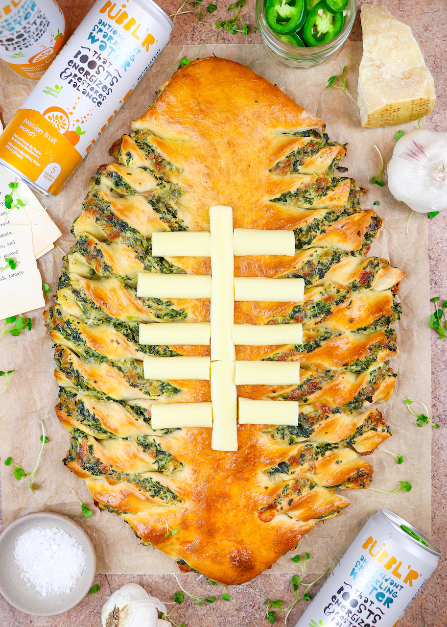 Cheesy Spinach Artichoke Football Appetizer